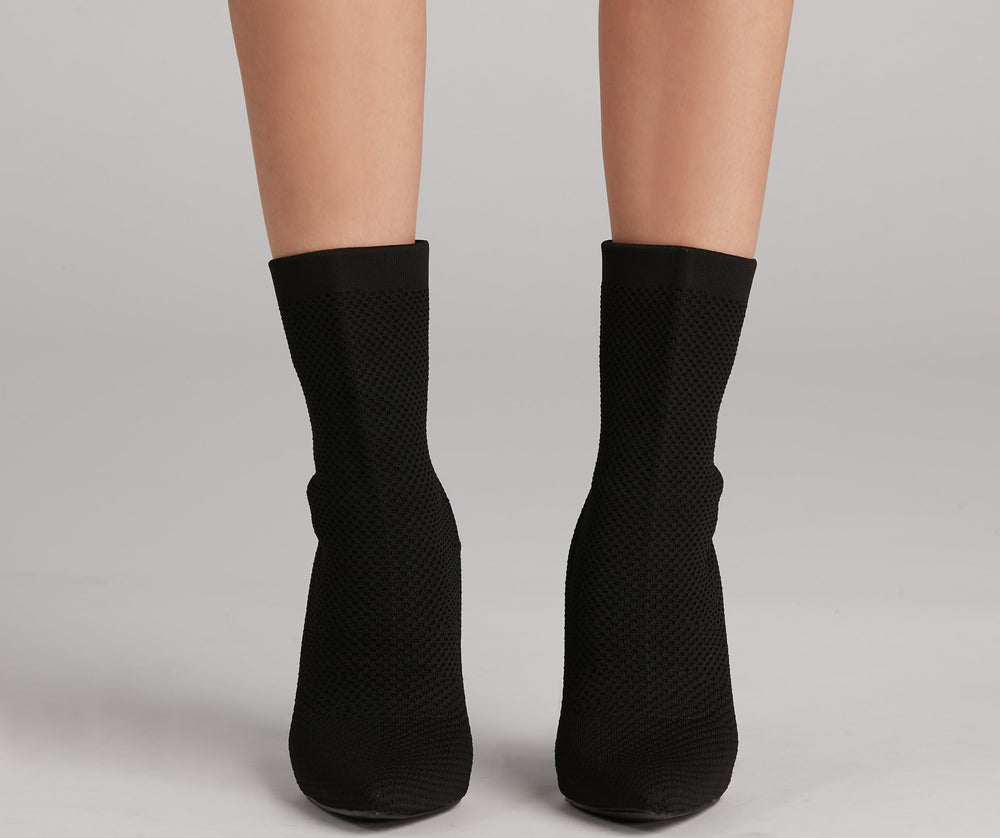 Wysokie Botki Stiletto z Dzianiny