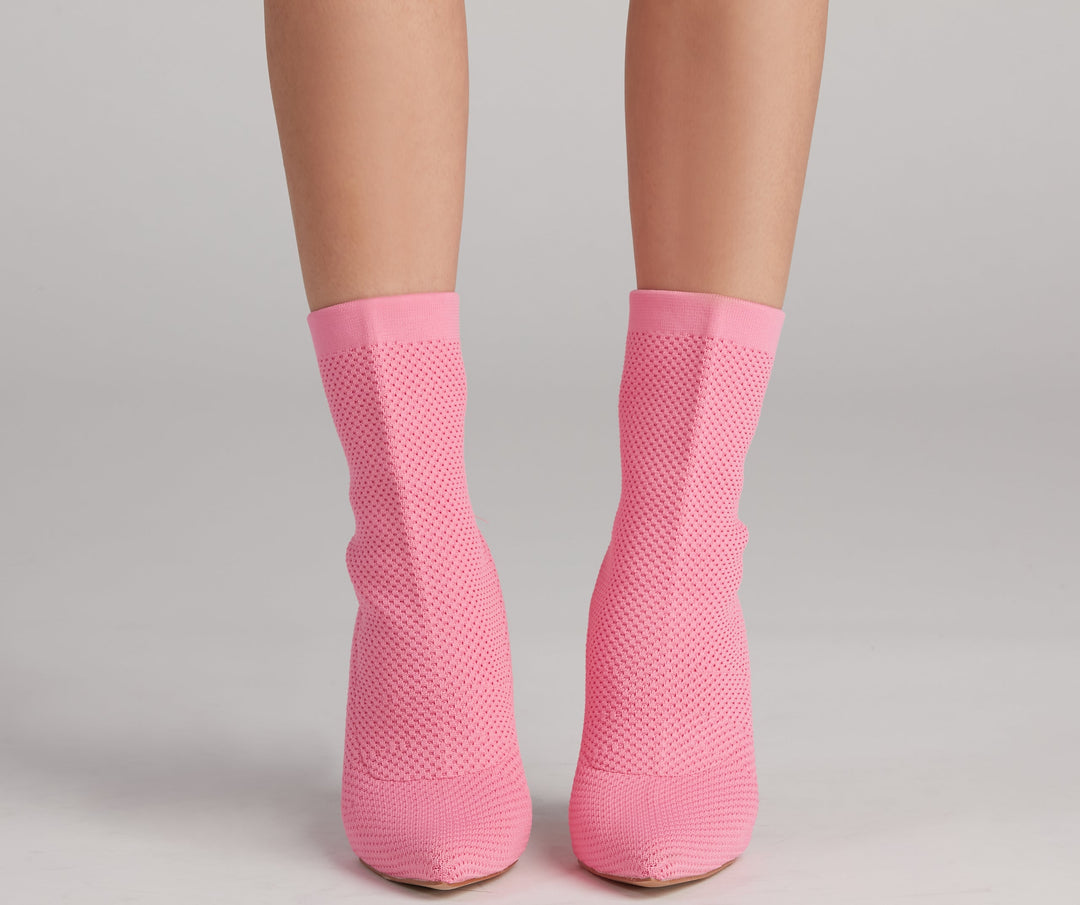 Wysokie Botki Stiletto z Dzianiny