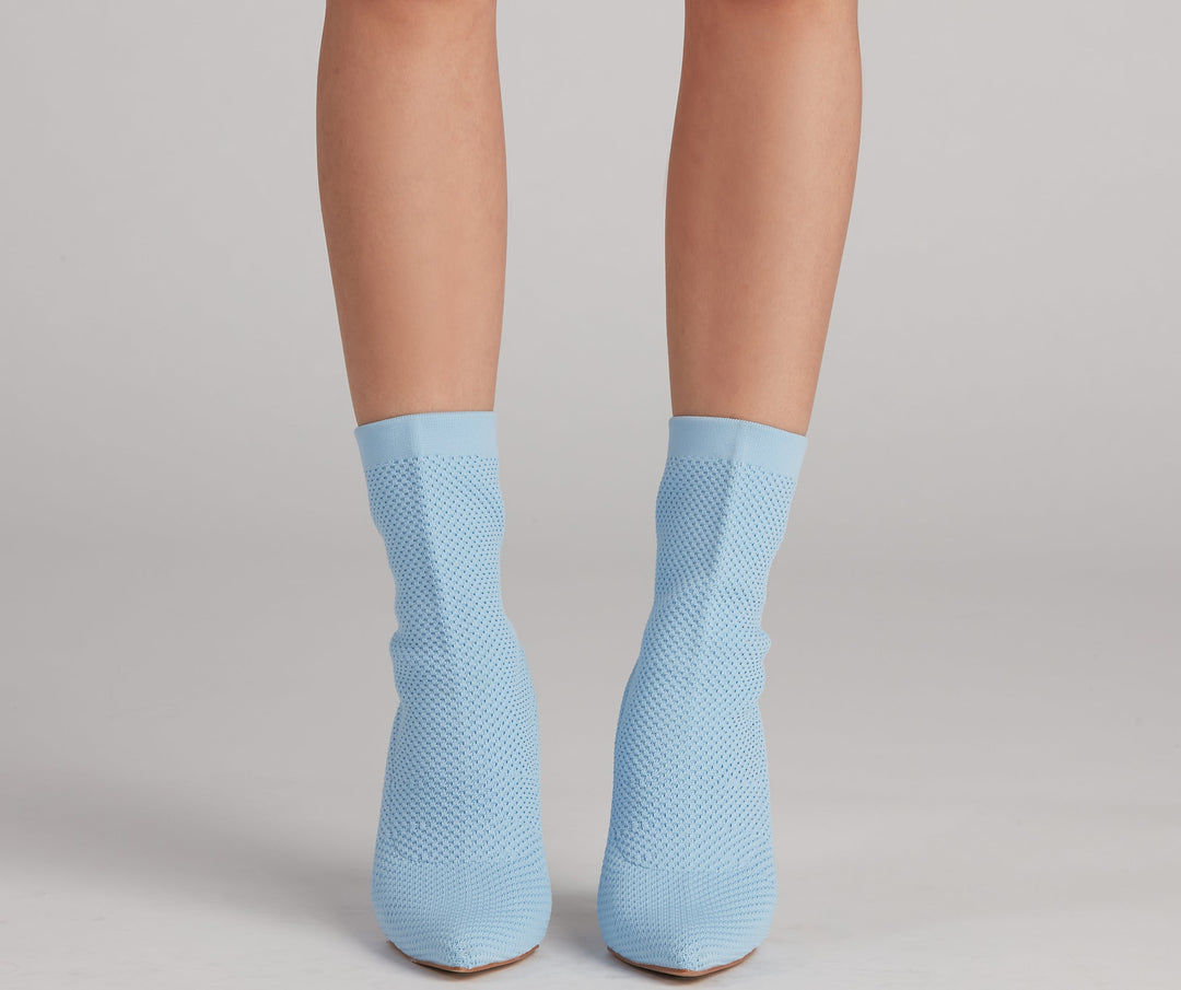 Wysokie Botki Stiletto z Dzianiny