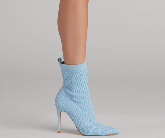 Wysokie Botki Stiletto z Dzianiny