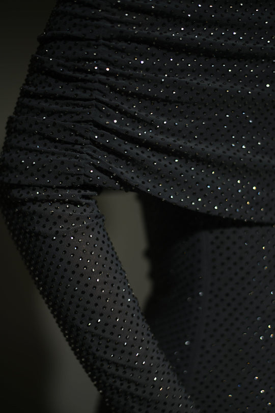 Luna - Lśniąca Sukienka Maxi Off-Shoulder