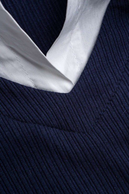 Rhea - Nowoczesna koszula z długim rękawem w stylu patchwork