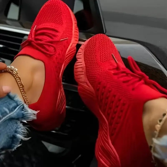 Trekka | Damskie Lekkie Oddychające Siatkowe Sneakersy na Grubej Podeszwie na Lato