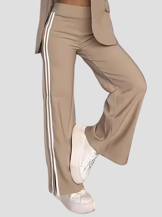 Isabel | Sportowe Spodnie z Bocznymi Paskami