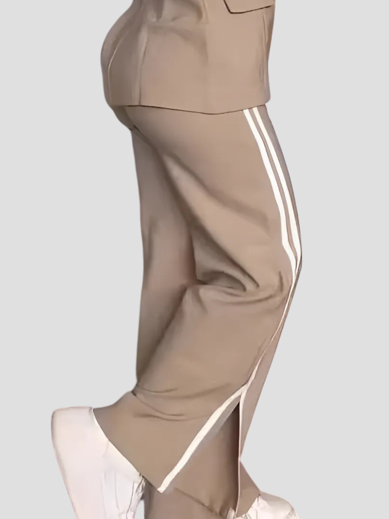 Isabel | Sportowe Spodnie z Bocznymi Paskami