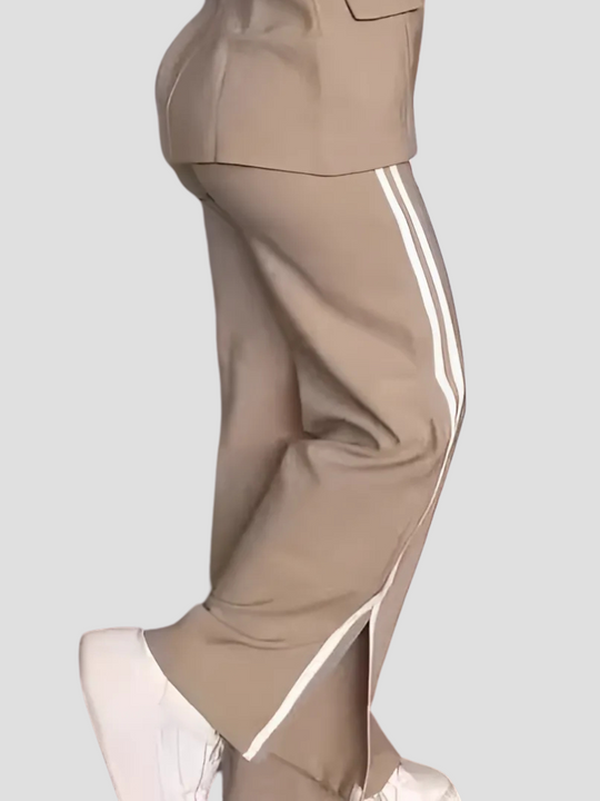 Isabel | Sportowe Spodnie z Bocznymi Paskami