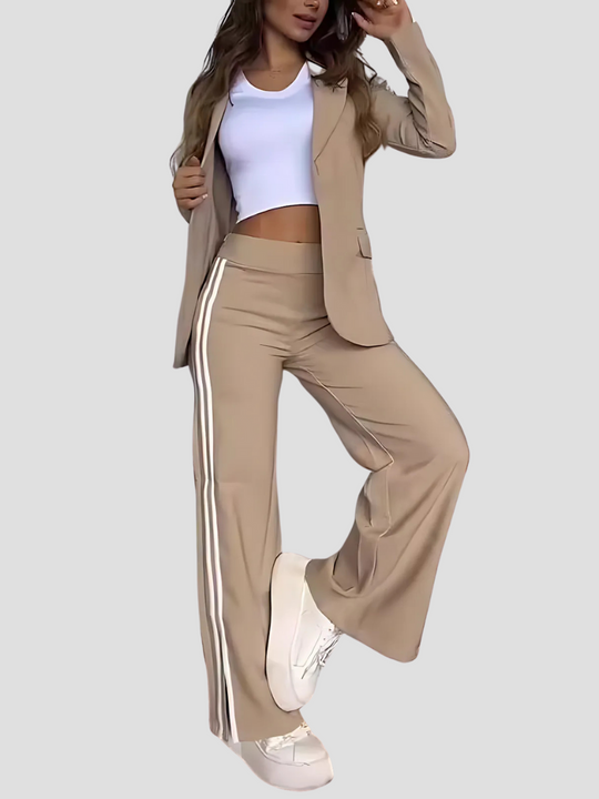 Isabel | Sportowe Spodnie z Bocznymi Paskami