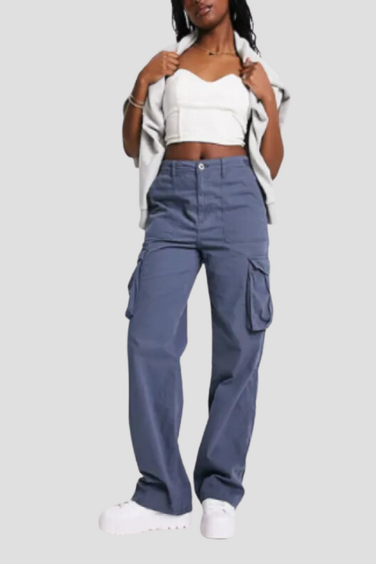 Lara | Modne Regulowane Spodnie Cargo