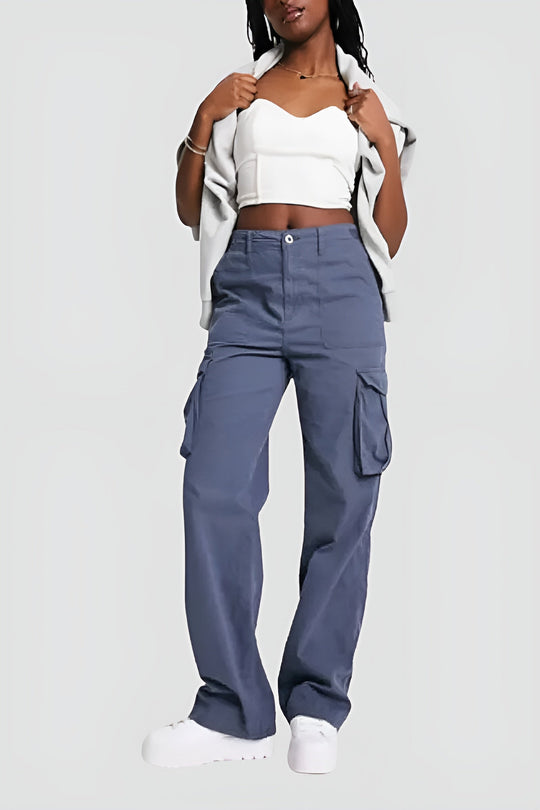 Lara | Modne Regulowane Spodnie Cargo