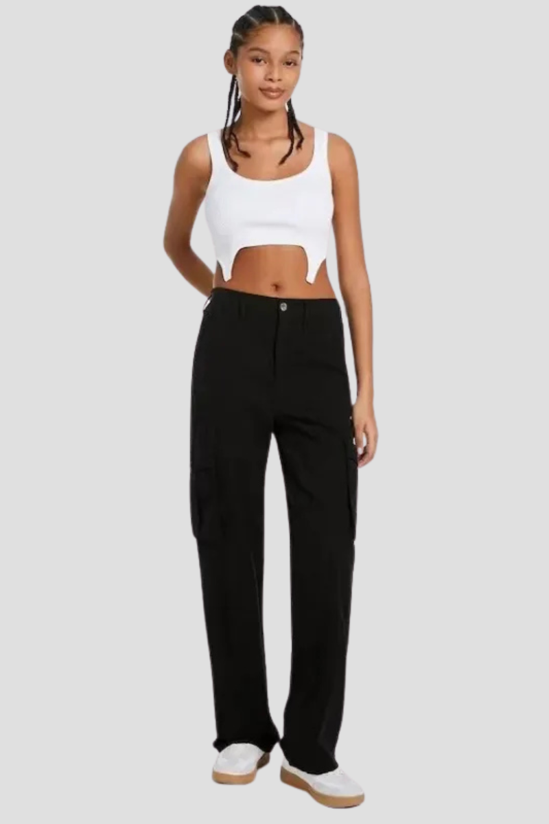 Lara | Modne Regulowane Spodnie Cargo