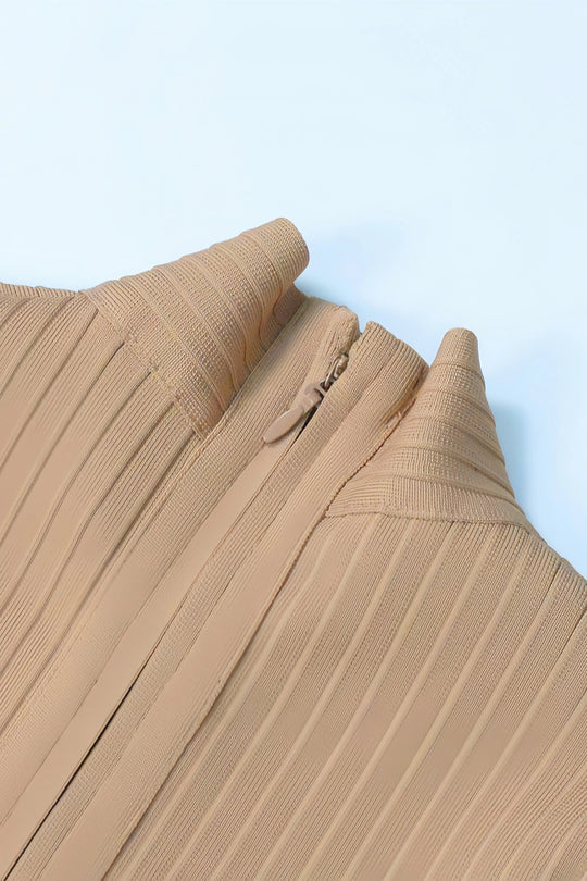 Elin - Stylowa Midi-Sukienka z Stojącym Kołnierzykiem