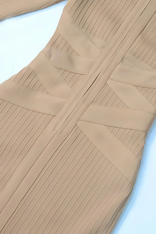 Elin - Stylowa Midi-Sukienka z Stojącym Kołnierzykiem