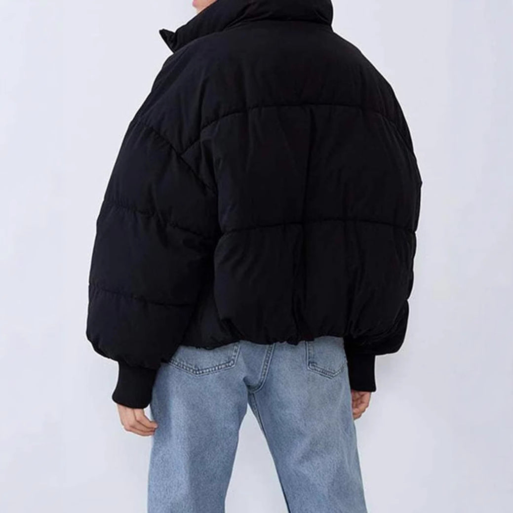 Kurtka damska zimowa | Krótka pikowana kurtka z pełnym zamkiem | Ciepła i stylowa