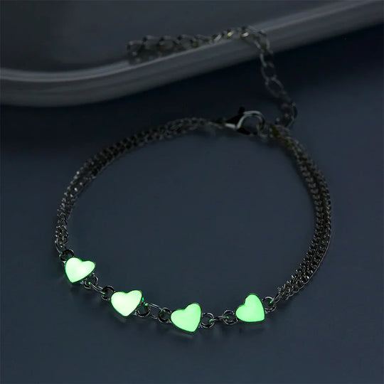 Bransoletka na kostkę z sercowym detalem ze stopu cynku – Damska