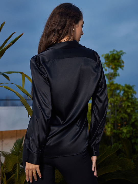 Clemence - Nowoczesna Militarny Chic Koszula Damska z Kołnierzykiem