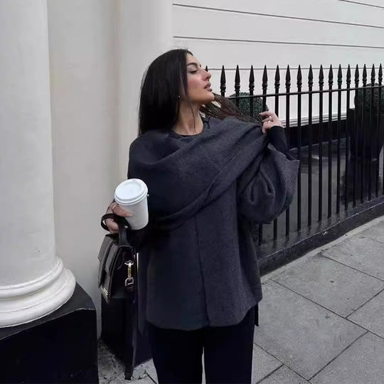 Noor - Przytulny Wełniany Płaszcz