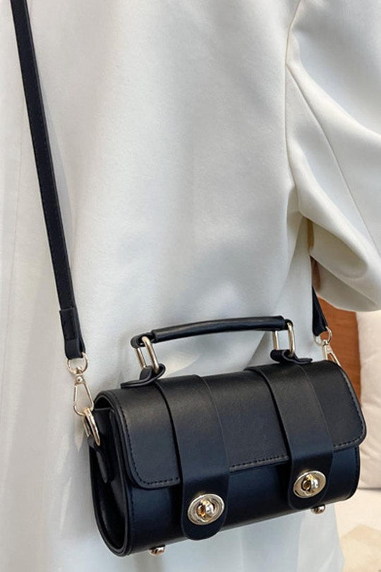 Czarna Złota Torebka Mini Na Ramię