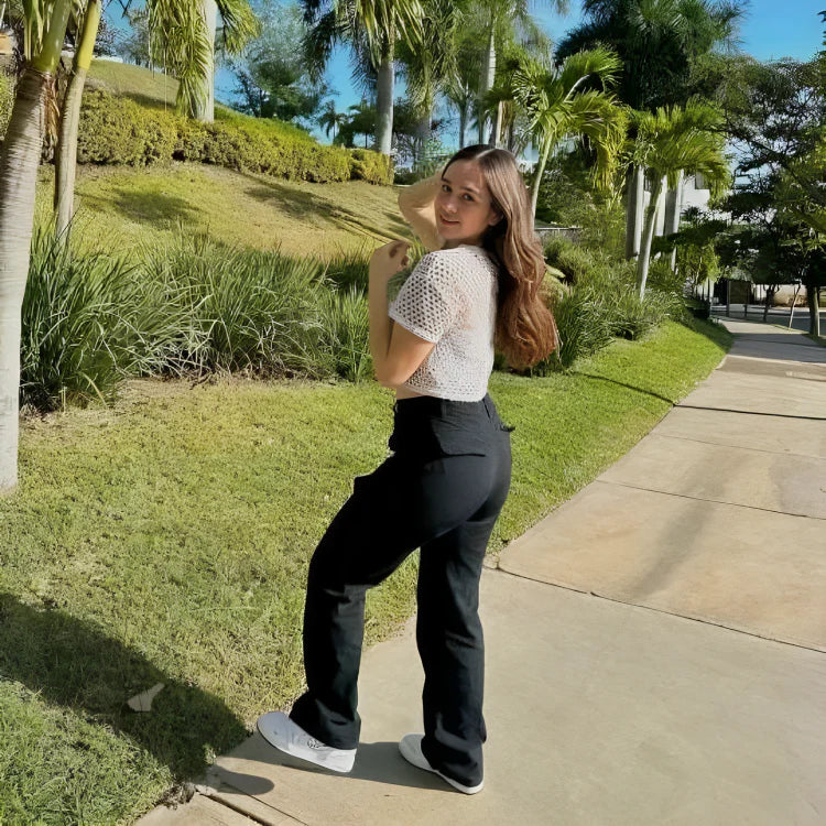 Lara | Modne Regulowane Spodnie Cargo