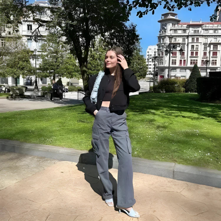 Lara | Modne Regulowane Spodnie Cargo