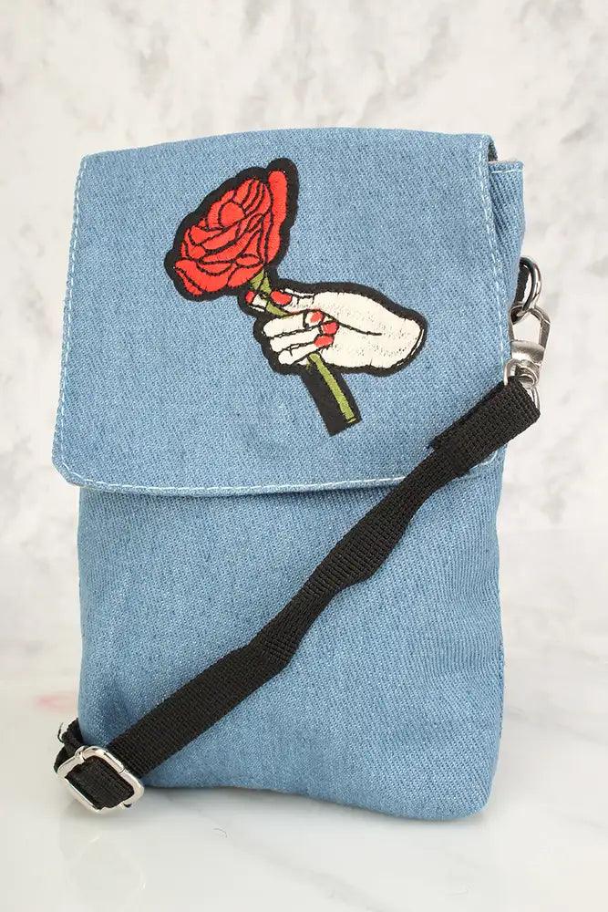 Seksowna Mini Torebka Satchel z Czerwonym Kaktusem z Denimu