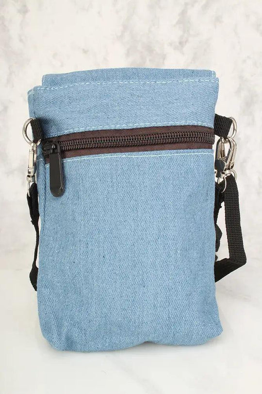 Seksowna Mini Torebka Satchel z Czerwonym Kaktusem z Denimu